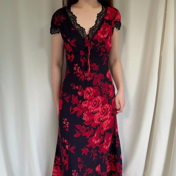 Reformation Tiffie Floral Dress - Basilica in US4